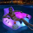 thumbnail image 1 of DeeprBlu Inflatable Pool Floats Chair with Color Changing Light,Solar Powered Water Float for Adults with 2 Cup Holders & 2 Armrests, Beach Float Pool Sofa, Pool Raft Lounge Floaties, 1 of 7