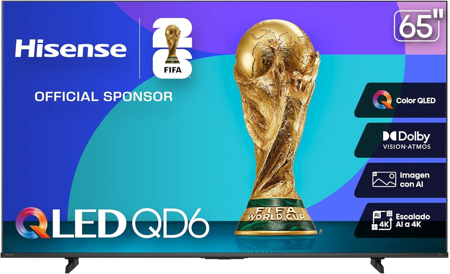 TV 65 Pulgadas Smart Tv UHD 4K 65QD6QFM Qled Fire TV Hisense