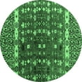 thumbnail image 1 of Ahgly Company Indoor Round Abstract Emerald Green Modern Area Rugs, 3' Round, 1 of 4