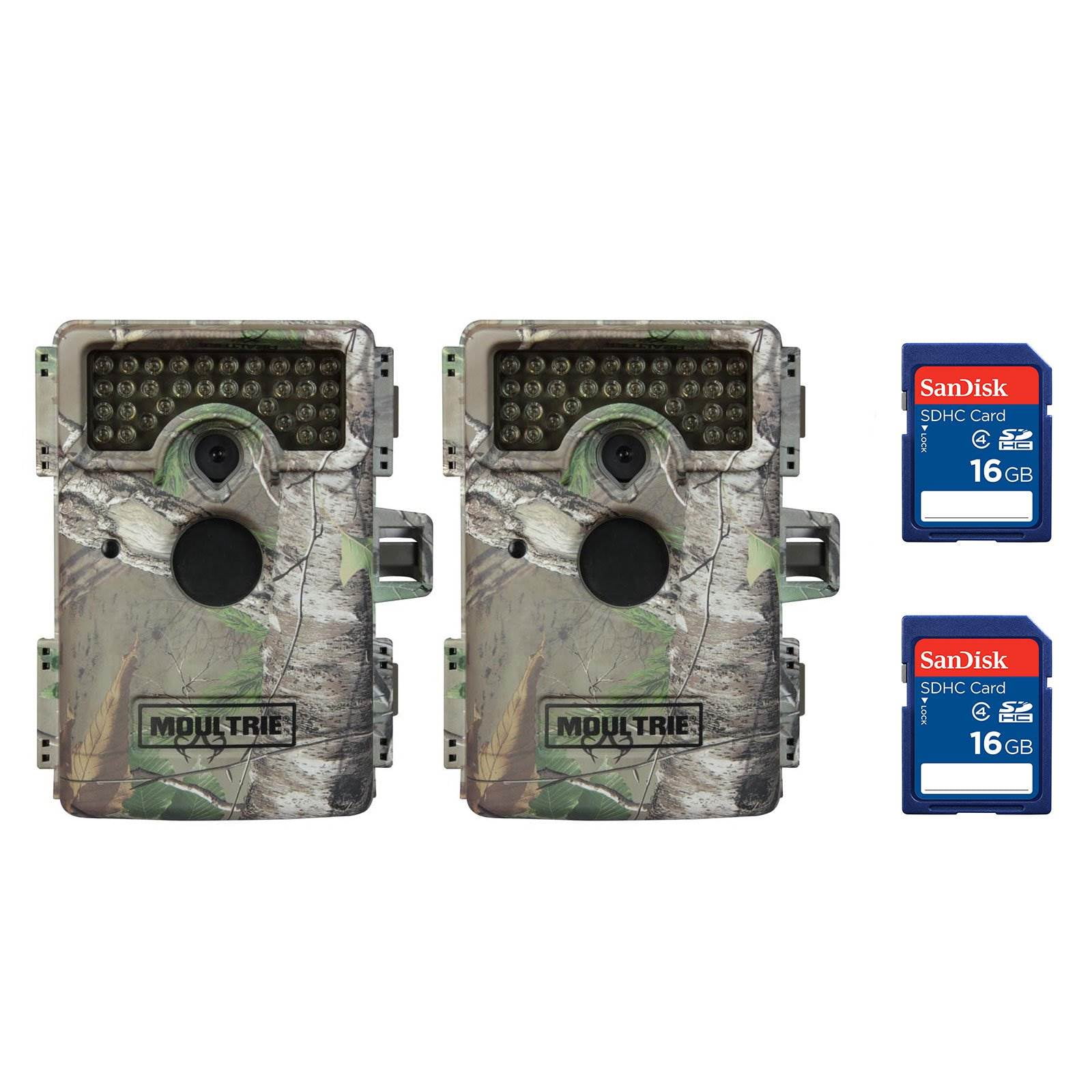 Moultrie M1100i Mini Infrared Digital Trail Game Camera, 2 Pack + 16GB