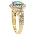 thumbnail image 3 of 10K Yellow Gold Natural Diamond Mystic Topaz Engagement Ring Oval 10x8mm, size 5, 3 of 3