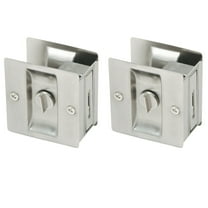 Design House 182121 Pocket Door Privacy Bed and Bath Lock 2-Pack Satin Nickel