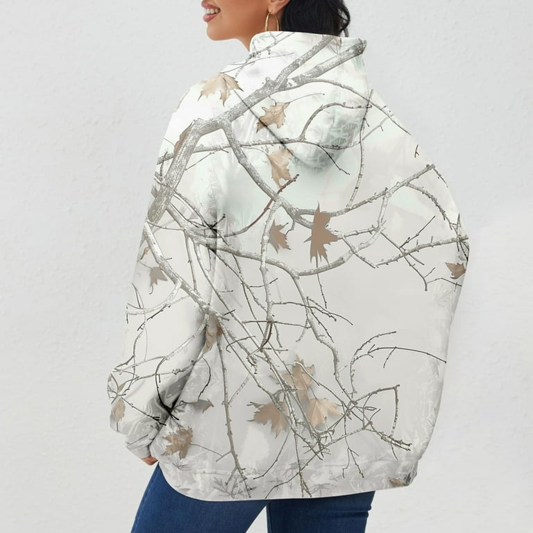 24WB10PB（KAMOME JULMCOMO Teen Girls Camo Hoodies Oversized Maple Leaf Print