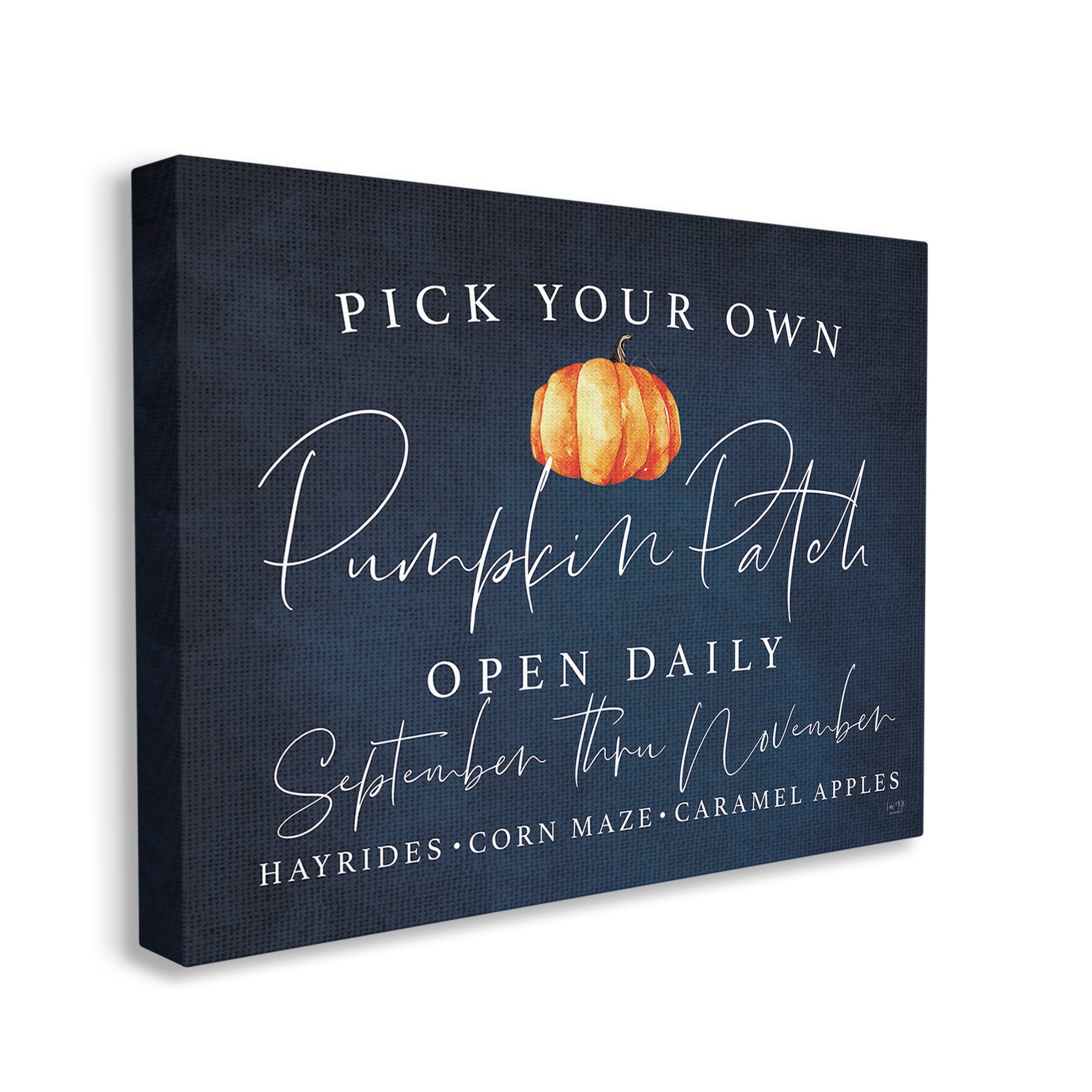Stupell Industries Pick Your Own Pumpkins Landscape Painting Gallery Wrapped Canvas Art Print Wall Art, 20 x 16
