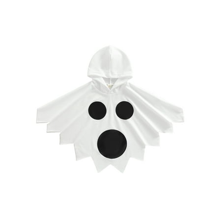 

EYIIYE Kids Boys Girls Halloween Contrast Color Hooded Irregular Ghost Cape Pullover Hoodie Cloak Tops 1-6 Years
