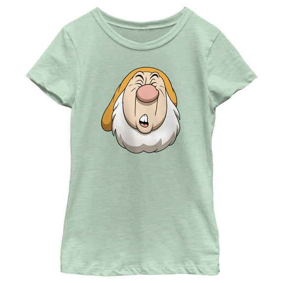Girl's Snow White and the Seven Dwarfs Sneezy's Face  Graphic Tee Mint X Large