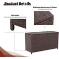 thumbnail image 4 of 120 Gallon Outdoor Storage Box, Large Wicker Deck Box, Waterproof& Weatherproof, UV-resistant Patio Organizer, Brown, 4 of 6