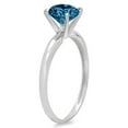 thumbnail image 2 of 1.5 ct Round Cut Natural London Blue Topaz Solitaire 18K White Gold Womens Engagement Ring, 2 of 4