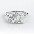 thumbnail image 2 of Cora Jewellery 3.5TCW Pear and Emerald cut Moissanite Toi ET Moi Engagement Ring For Women, 14K White Gold, 2 of 5