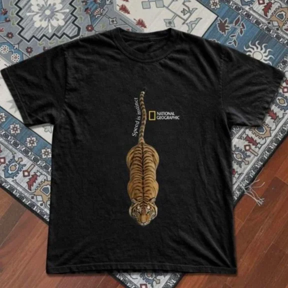National Geographic Black Tiger T-Shirt Unisex Size S-5XL