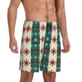 thumbnail image 2 of Balery Christmas Snowflakes Plaid Pantalones cortos de pijama de punto de algodón para hombre con cinturilla y bolsillos-4X-Large, 2 of 6