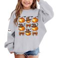 thumbnail image 5 of DJDLJWCJ Girls Halloween Fleece Sweatshirt Long Sleeve Crew Neck Oversized Graphic Pullover Kids Fall Casual Halloween Sweatshirts Gray Size 3T, 5 of 7
