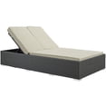 thumbnail image 2 of Modway Sojourn Aluminum and Rattan Patio Double Chaise in Chocolate/Beige, 2 of 5