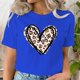thumbnail image 5 of Camiseta con estampado de corazón de amor de leopardo para mujer, moda informal Ulzzang coreana, camisetas gráficas de manga corta para mujer, camiseta con corazón, 5 of 5