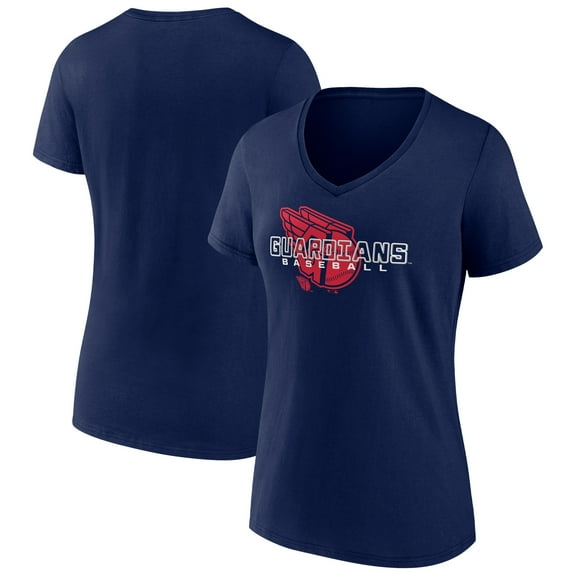 Women's Navy Cleveland Guardians Stellar V-Neck T-Shirt