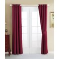 thumbnail image 4 of Home Soft Things Solid Blackout Curtains/Drapes Thermal Insulated Grommet Darkening Curtains, 2 Curtains and 2 Tiebacks Set - Burgundy - 54 x 96 inches, 4 of 7
