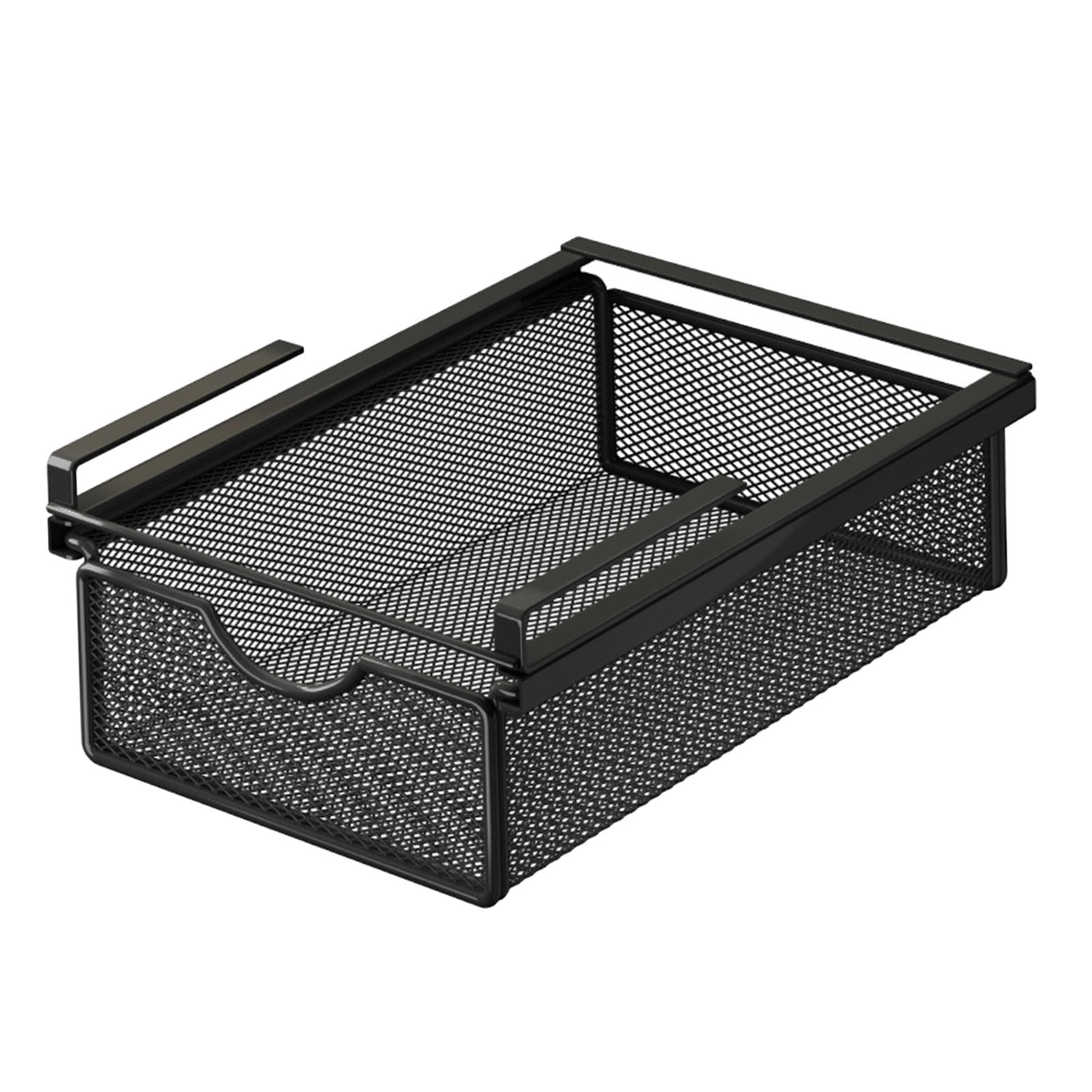 Sliding Drawer Organizer Under Desk Storage Cabinet Basket Dustproof Multipurpose for Closet Shelves and Dresser