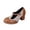 Brown, variant on Viluyesy Women's Mary Jane Pumps Chunky Heel T Strap Block Heel Slip On Comfortable Dress Casual Work Shoes Black Size 9