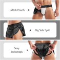 thumbnail image 2 of LAICAIW Mens Satin Boxer Briefs Silk Sexy Underwear Briefs High Split Side Home Sleep Panties with Pouch, 2 of 6