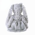 thumbnail image 5 of Muñeca de peluche con forma de conejo con vestido para niños, 30 cm, color gris, 5 of 5