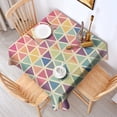 thumbnail image 2 of Multi Color Triangle Checkered Pattern Square Tablecloth,Waterproof Square Table Cover,Wipeable Spillproof Washable Table Cover for Home Kitchen Party Decor 42"X42"(107x107cm), 2 of 6
