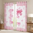 thumbnail image 2 of Feelyou Buffalo Pink Bowknot Black Out Curtains for Kids, Initial E Letter Curtains Pack of 2 (42x63 Each), Kawaii Princess Style Bedroom Curtains, Blackout Curtains Room Decor, 2 of 6