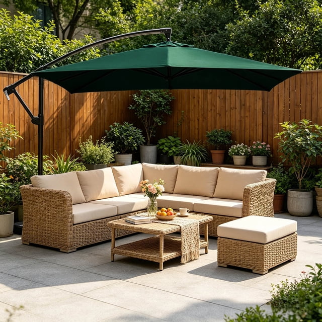 Parasol Rectangulaire de Remplacement pour Patio avec Protection pour Jardin, Cour, Marché