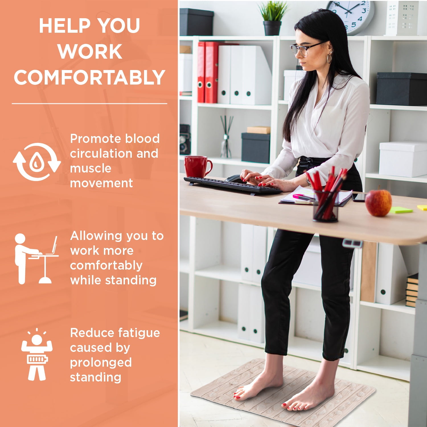 Foot Massager Mat | Relieve Foot Pain Plantar Fasciitis Heel Arch Pain & Stress - Travel Reflexology Mat