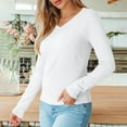 thumbnail image 6 of Ahdbta Womens V Neck Sweaters Pullover Soft Cozy Lightweight Basic Sweater Fall Fashion Casual Long Sleeve Knit Tops, 6 of 9
