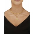 thumbnail image 3 of PalmBeach Jewelry Crystal Coin Pendant Multistrand Yellow Gold Ion-Plated Layered Necklace Set 15.5-18 inch, 3 of 6