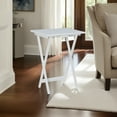 thumbnail image 5 of Linon Lisbon Five Piece Wood Tray Table Set in Whitewash, 5 of 24