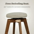 thumbnail image 5 of Costway Set of 2 Swivel Bar Stools Upholstered Counter Height Chairs with  Rubber Wood Legs, 5 of 9