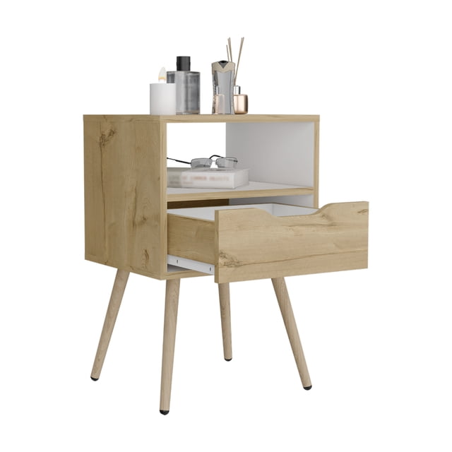 Mesa de Noche Excelsior Duna Blanco Madera Aglomerada