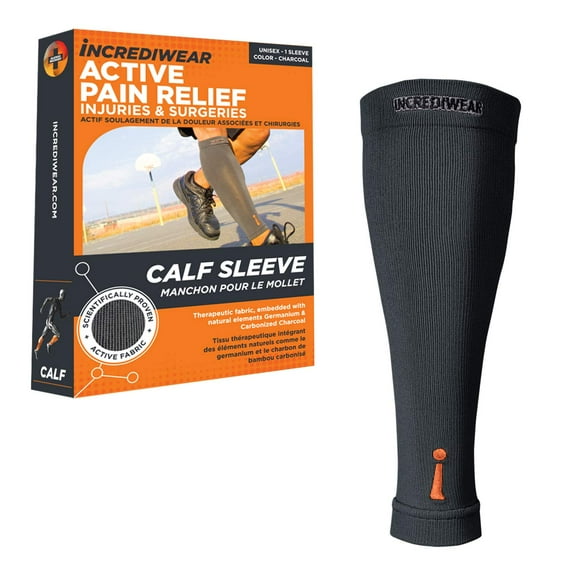 Incrediwear Calf Sleeve - Calf Sleeves for Men and Women to Help with Muscle Pain Relief, Shin Splints, and Muscle Recovery (Charcoal, Large)