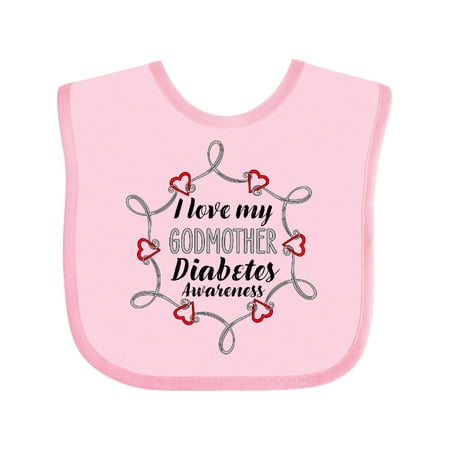 

Inktastic I Love My Godmother Diabetes Awareness Gift Baby Boy or Baby Girl Bib
