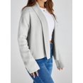thumbnail image 6 of Womens Cropped Cardigan Open Front Shawl 2025 Fall Trendy Long Sleeve Sweater Jacket Light Gray S, 6 of 9