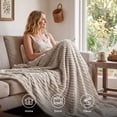 thumbnail image 5 of U by Bedsure GentleSoft Beige Throw Blanket for Couch - Cozy Soft Fleece Blankets for Women, Plush Fuzzy Throws for Girls, Bed & Travel, 50x60 Inches, 5 of 9