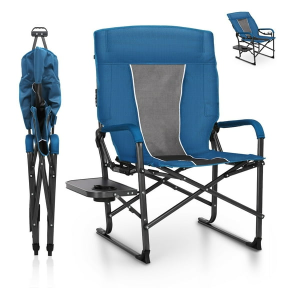 LYYHTY Oversize Folding Camping Chair - 300lbs Weight Capacity, 600D Oxford Fabric, Adjustable Backrest, with Armrests, Portable Outdoor Leisure Chair (with Carry Handle)​