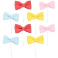 thumbnail image 1 of 8pcs Bow Cupcake Topper Bowknot Cake Picks Dessert Topper Birthday Cake Decoration, 1 of 8