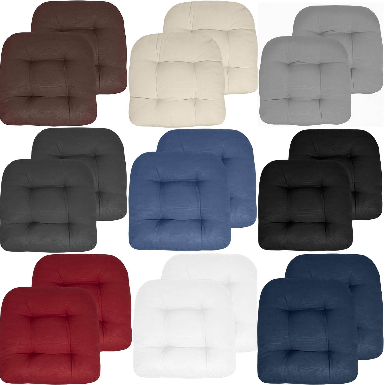 Garden Chair Cushions 2Pcs 48X48 Inch Yellow, Soft Comfortable Padded Seating Mats For Outdoor Patio Furniture, Weather Resistant Thickened Cushions For Backyard Porch Lawn