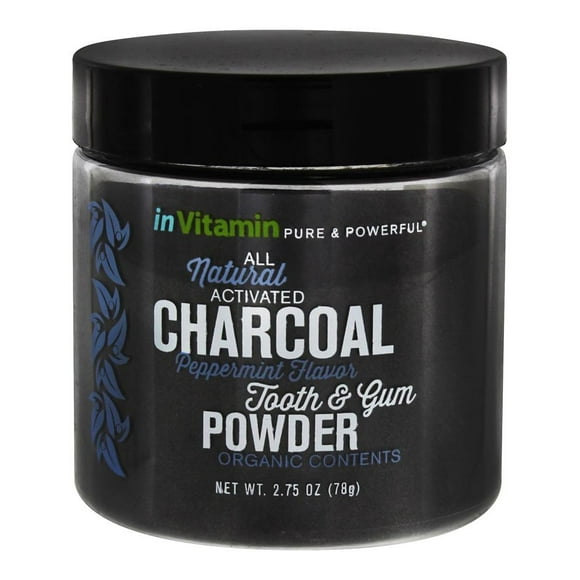 Whitening Tooth Powder with Activated Charcoal for Teeth and Gums (Cool Peppermint) - Safe on Enamel, Detoxifying, Plant-Based and Cruelty Free