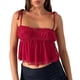 thumbnail image 2 of Blusa de Verano Sin Mangas con Hombros Descubiertos y Peplum para Mujer Rojo S, 2 of 7