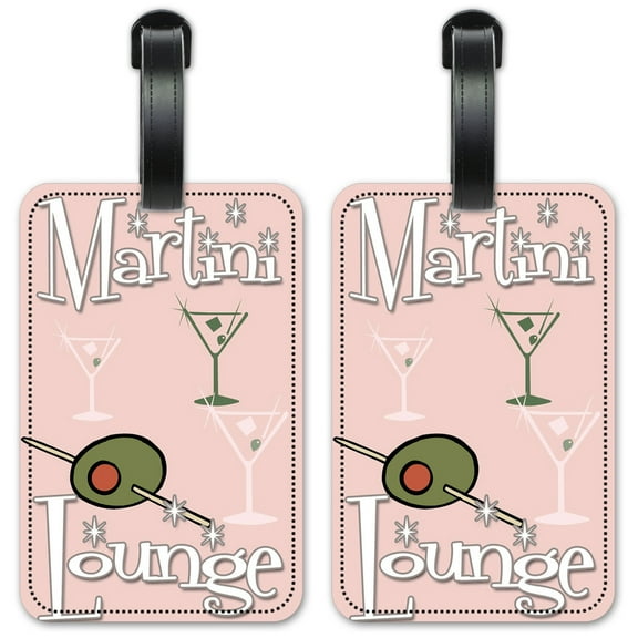 Martini Lounge - Luggage ID Tags / Suitcase Identification Cards - Set of 2