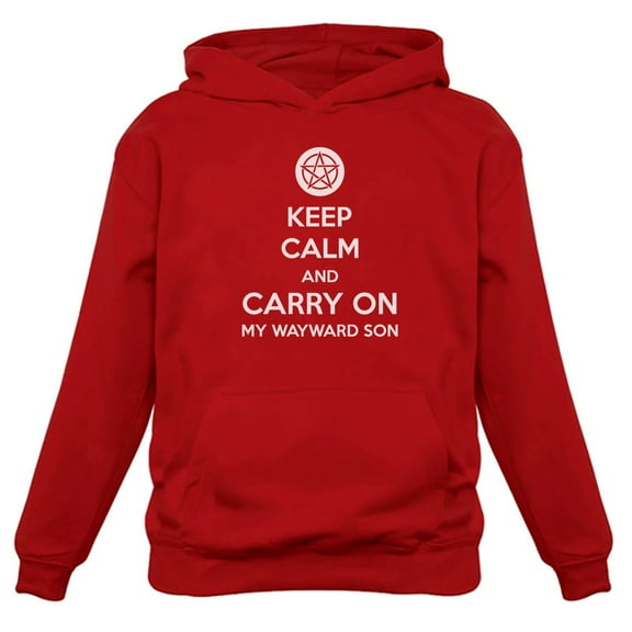 TeeStars - Keep Calm and Carry On My Wayward Son Hoodie X-Large Red