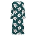 thumbnail image 3 of Wancir Women's Casual Long Sleeve Round Neck Hem T-Shirt Loose Dress with Pockets, 3 of 4