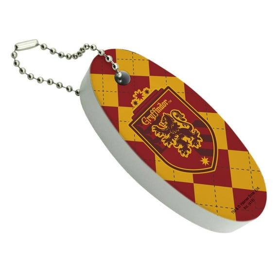 Harry Potter Gryffindor Plaid Sigil Floating Keychain Oval Foam Fishing Boat Buoy Key Float