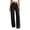 Black, variant on Womens Suit Pants Button Waist Straight Leg Work Pants Drape Trousers Office Business Clothes with Pockets