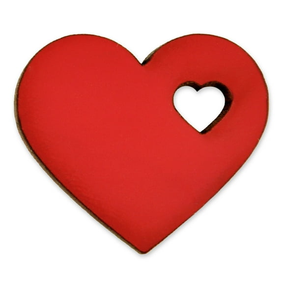 PinMart's Wood Red Heart Pin