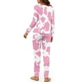 thumbnail image 5 of DISNIMO Cow Print Women's 2 Piece Lounge Sets Casual Fashion Nightwear Long Sleeve Sleepwear with Long Pants Breathable Loungewear Round Neck Pajama Outfits with Pockets, M, 5 of 7