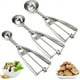 thumbnail image 1 of Cuchara para helado, juego de 3 cucharas para galletas, cuchara para masa de galletas de acero inoxidable 18/8, juego de 3 cucharas para hornear, cuchara para helado con gatillo, cuchara para, 1 of 6